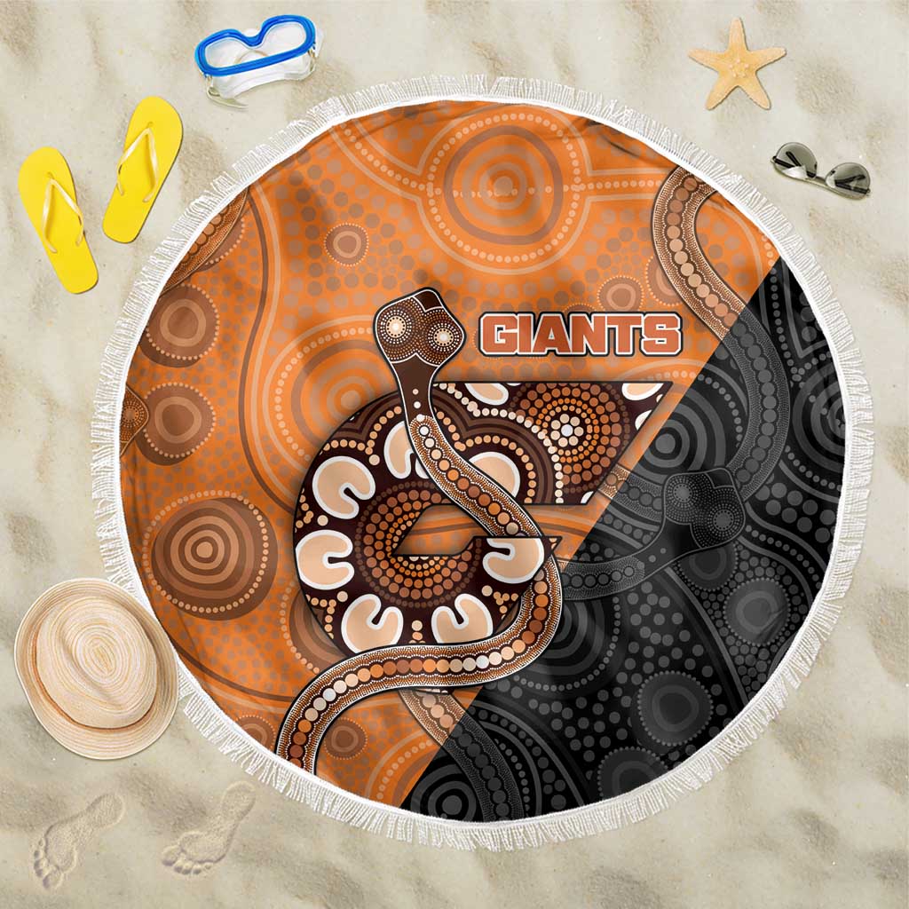 Greater Western Sydney Giants Beach Blanket Aboriginal Snake Dot Art