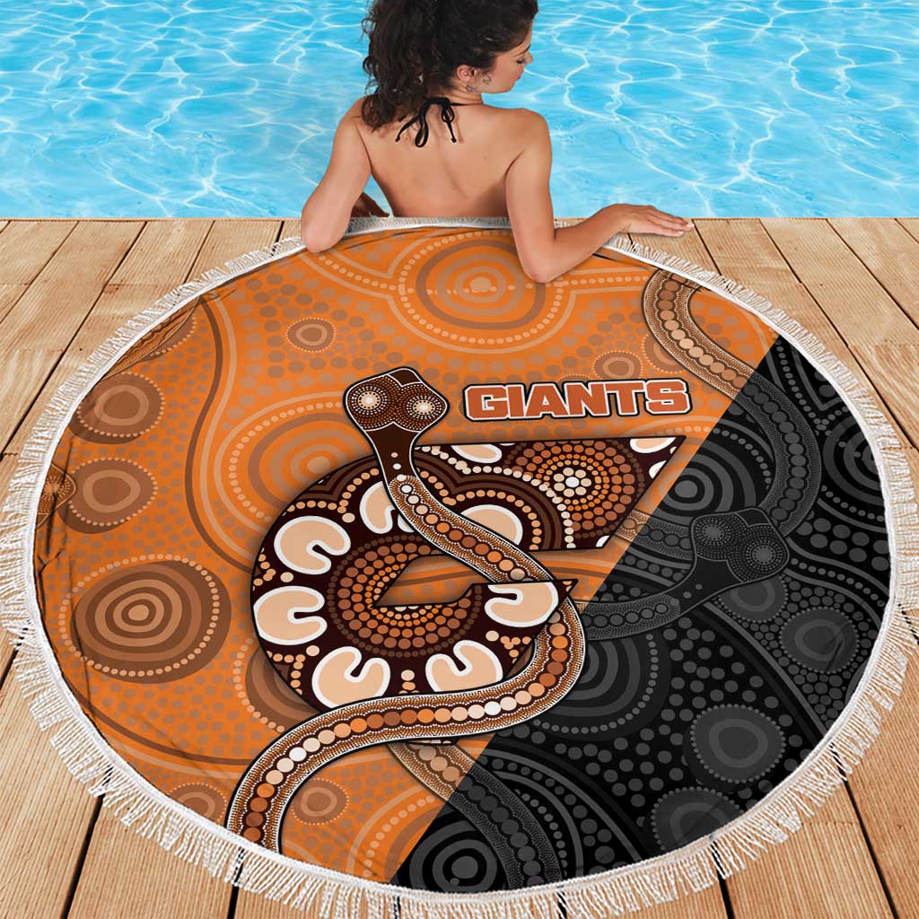 Greater Western Sydney Giants Beach Blanket Aboriginal Snake Dot Art
