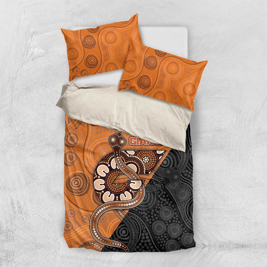 Greater Western Sydney Giants Bedding Set Aboriginal Snake Dot Art
