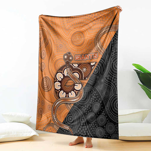 Greater Western Sydney Giants Blanket Aboriginal Snake Dot Art