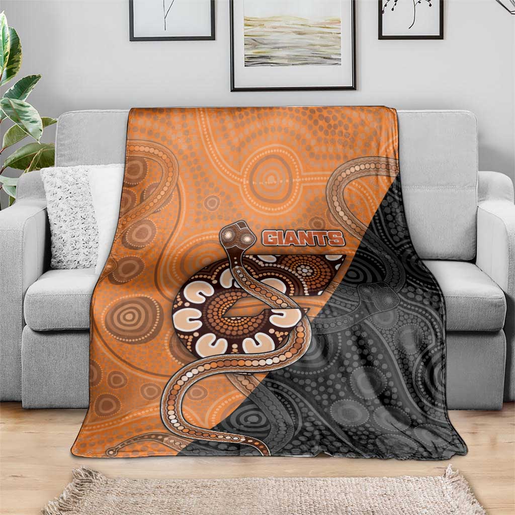 Greater Western Sydney Giants Blanket Aboriginal Snake Dot Art