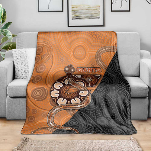 Greater Western Sydney Giants Blanket Aboriginal Snake Dot Art