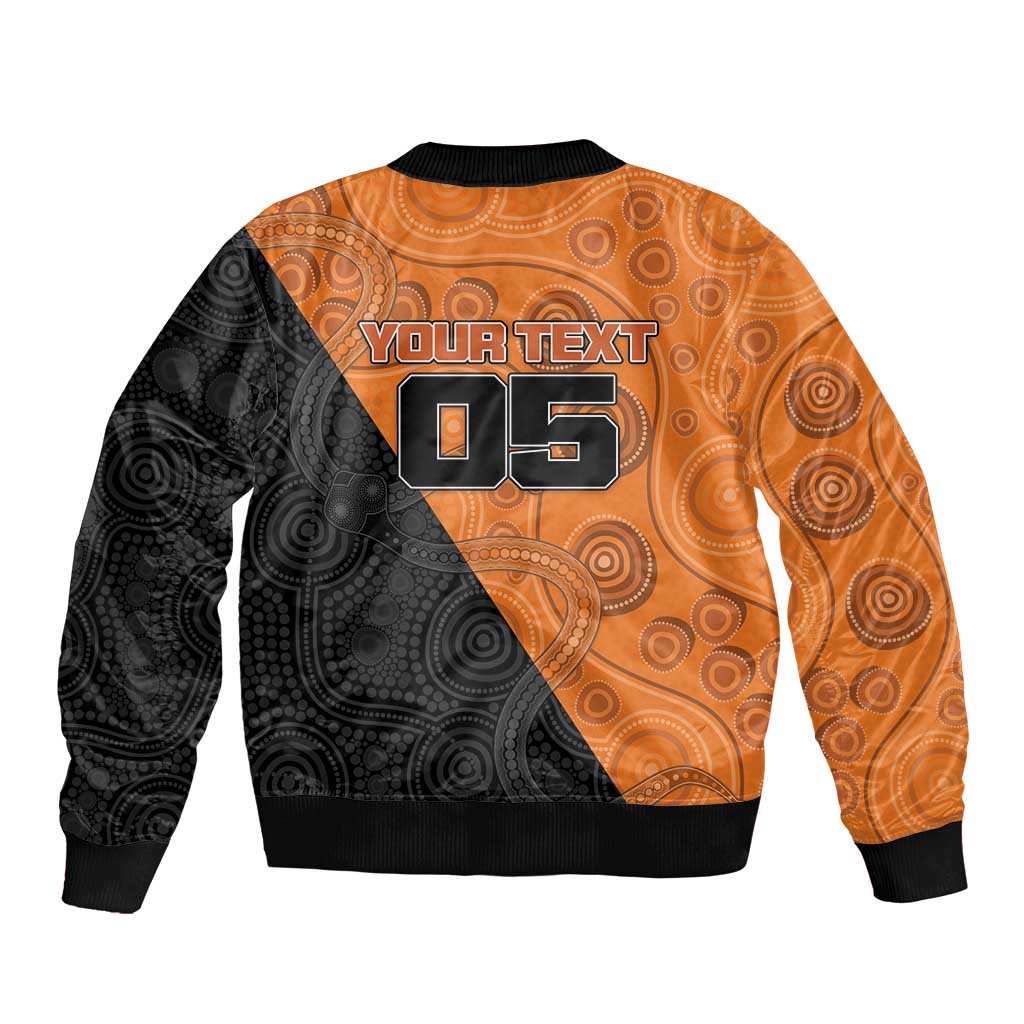 Custom Greater Western Sydney Giants Bomber Jacket Aboriginal Snake Dot Art