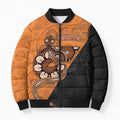 Custom Greater Western Sydney Giants Bomber Puffer Jacket Aboriginal Snake Dot Art