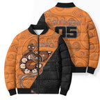 Custom Greater Western Sydney Giants Bomber Puffer Jacket Aboriginal Snake Dot Art