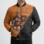 Custom Greater Western Sydney Giants Bomber Puffer Jacket Aboriginal Snake Dot Art