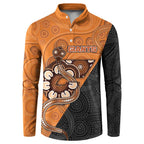 Custom Greater Western Sydney Giants Button Sweatshirt Aboriginal Snake Dot Art