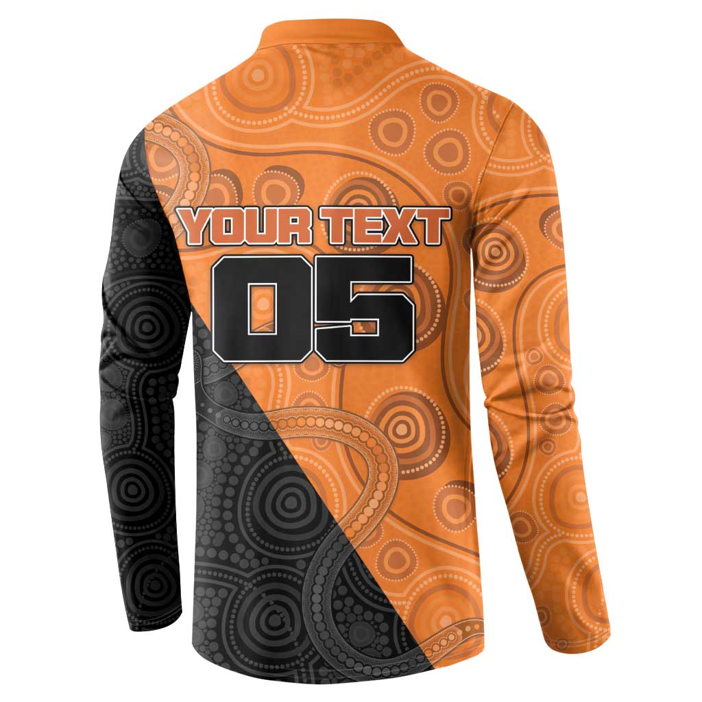 Custom Greater Western Sydney Giants Button Sweatshirt Aboriginal Snake Dot Art