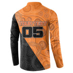 Custom Greater Western Sydney Giants Button Sweatshirt Aboriginal Snake Dot Art