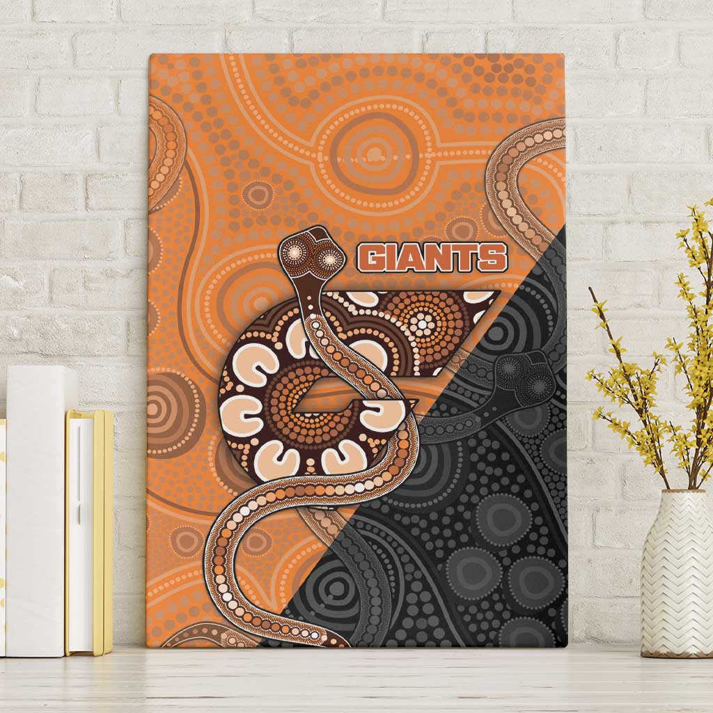 Greater Western Sydney Giants Canvas Wall Art Aboriginal Snake Dot Art