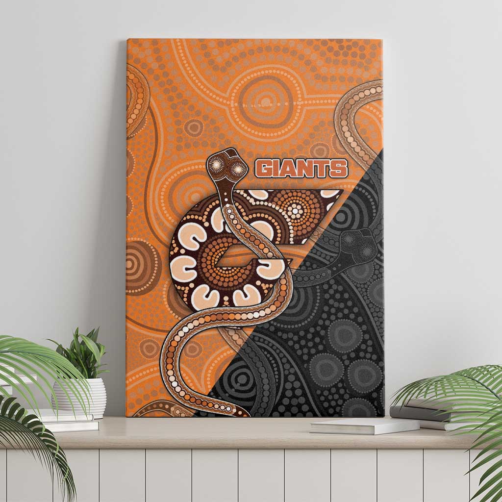 Greater Western Sydney Giants Canvas Wall Art Aboriginal Snake Dot Art
