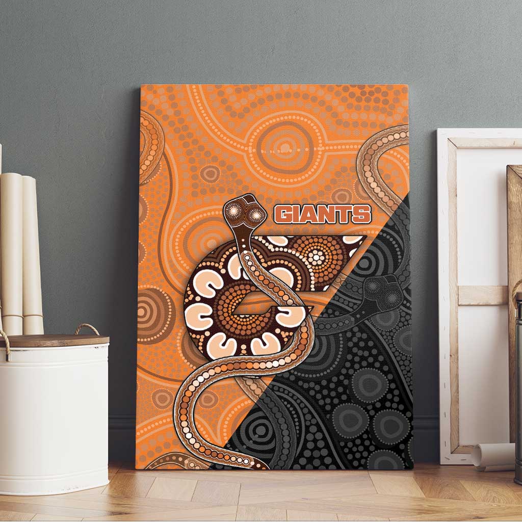 Greater Western Sydney Giants Canvas Wall Art Aboriginal Snake Dot Art