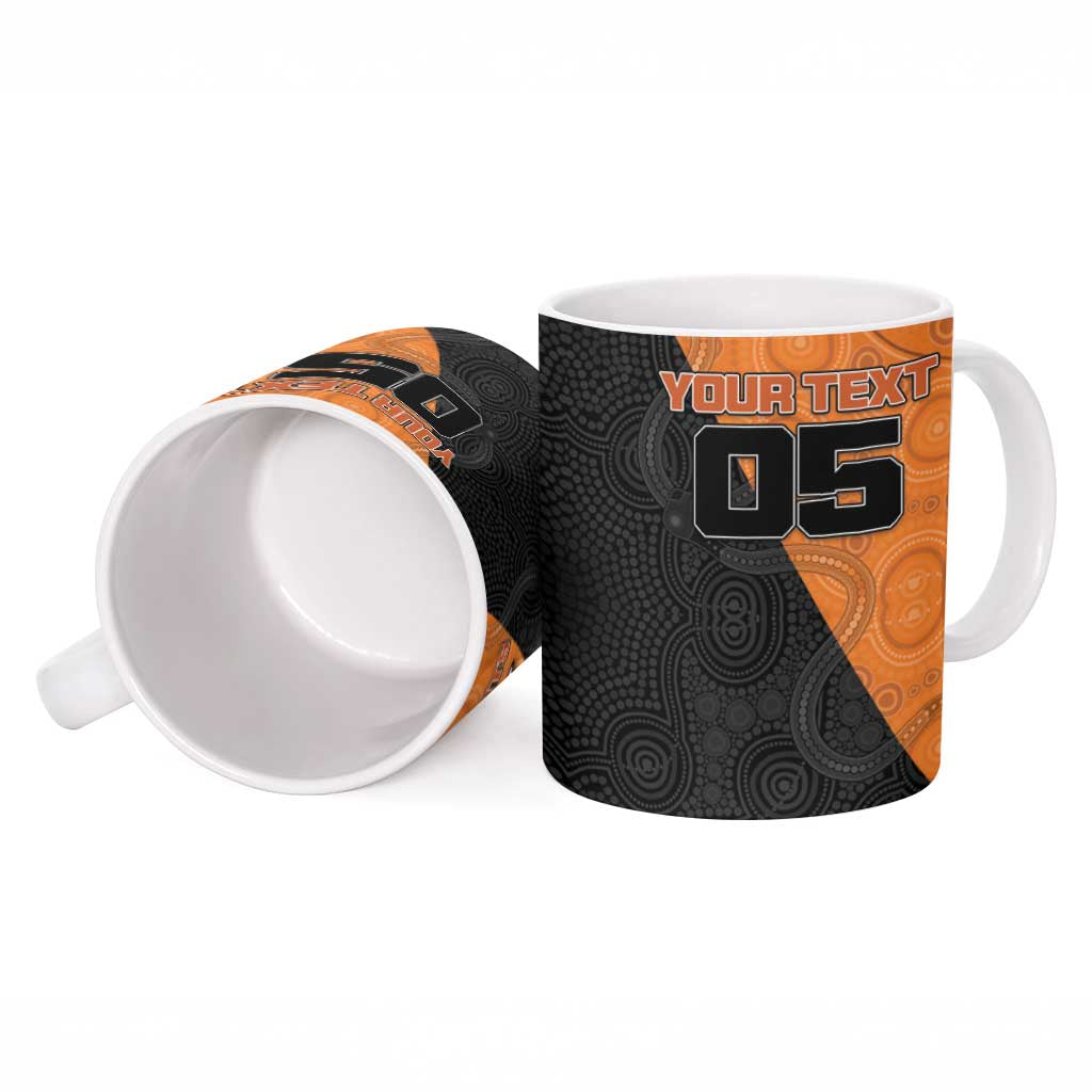 Custom Greater Western Sydney Giants Ceramic Mug Aboriginal Snake Dot Art