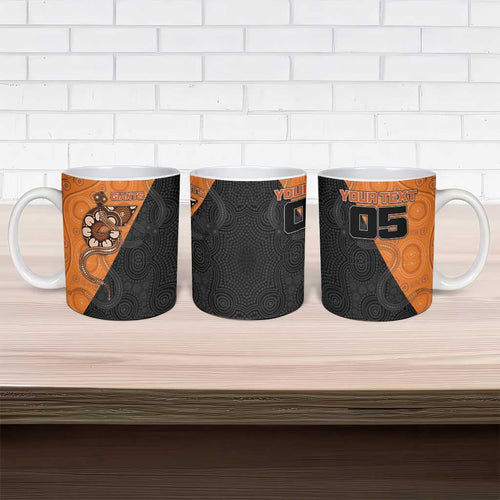 Custom Greater Western Sydney Giants Ceramic Mug Aboriginal Snake Dot Art