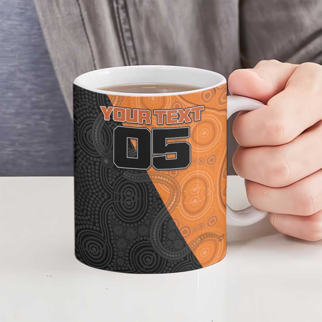 Custom Greater Western Sydney Giants Ceramic Mug Aboriginal Snake Dot Art