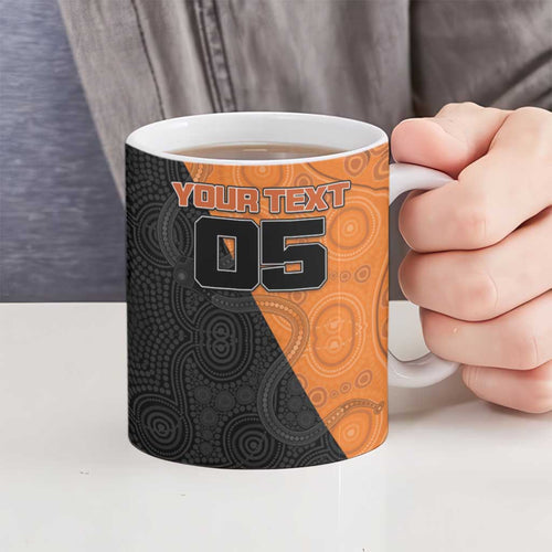 Custom Greater Western Sydney Giants Ceramic Mug Aboriginal Snake Dot Art