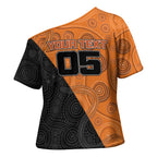 Custom Greater Western Sydney Giants Cross Shoulder Shirt Aboriginal Snake Dot Art