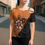 Custom Greater Western Sydney Giants Cross Shoulder Shirt Aboriginal Snake Dot Art