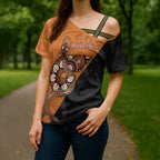 Custom Greater Western Sydney Giants Cross Shoulder Shirt Aboriginal Snake Dot Art