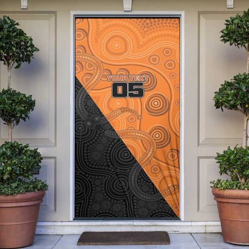 Custom Greater Western Sydney Giants Door Cover Aboriginal Snake Dot Art