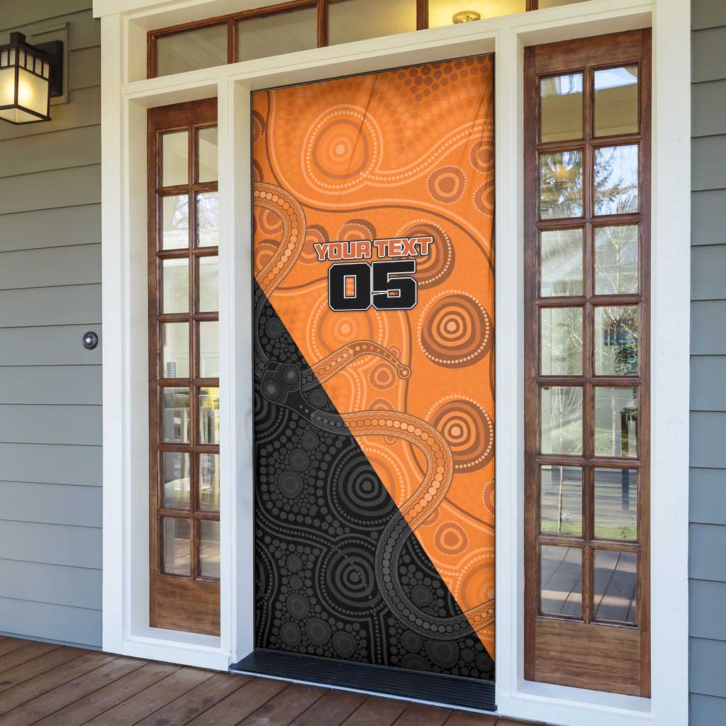 Custom Greater Western Sydney Giants Door Cover Aboriginal Snake Dot Art
