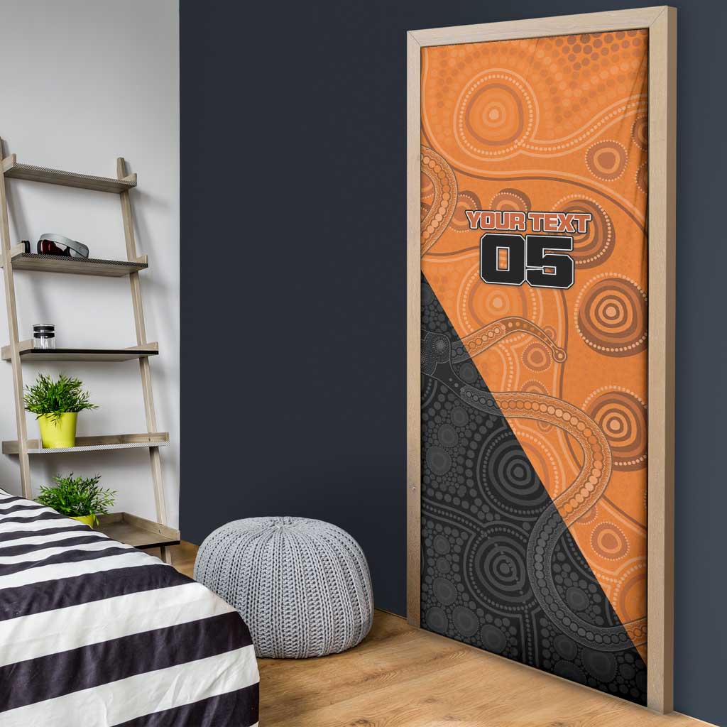 Custom Greater Western Sydney Giants Door Cover Aboriginal Snake Dot Art