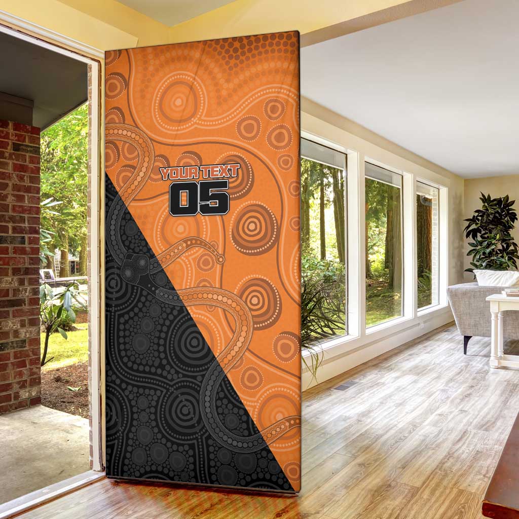 Custom Greater Western Sydney Giants Door Cover Aboriginal Snake Dot Art