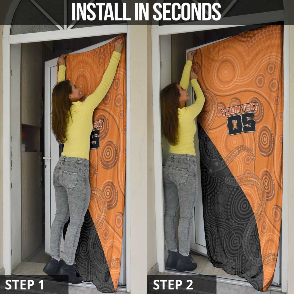 Custom Greater Western Sydney Giants Door Cover Aboriginal Snake Dot Art