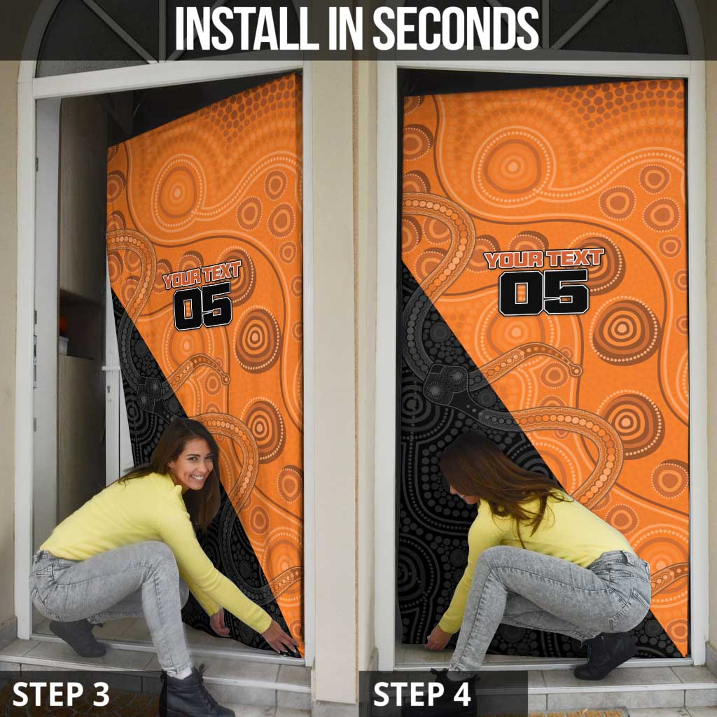 Custom Greater Western Sydney Giants Door Cover Aboriginal Snake Dot Art