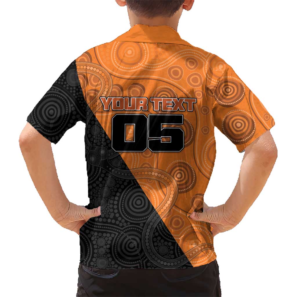 Custom Greater Western Sydney Giants Family Matching Mermaid Dress and Hawaiian Shirt Aboriginal Snake Dot Art