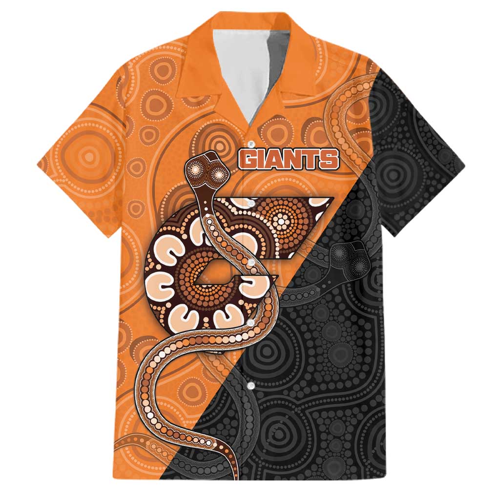 Custom Greater Western Sydney Giants Family Matching Mermaid Dress and Hawaiian Shirt Aboriginal Snake Dot Art