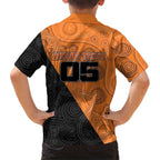 Custom Greater Western Sydney Giants Family Matching Off The Shoulder Long Sleeve Dress and Hawaiian Shirt Aboriginal Snake Dot Art