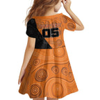 Custom Greater Western Sydney Giants Family Matching Off Shoulder Maxi Dress and Hawaiian Shirt Aboriginal Snake Dot Art