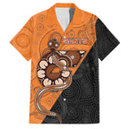 Custom Greater Western Sydney Giants Family Matching Off Shoulder Short Dress and Hawaiian Shirt Aboriginal Snake Dot Art