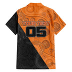 Custom Greater Western Sydney Giants Family Matching Short Sleeve Bodycon Dress and Hawaiian Shirt Aboriginal Snake Dot Art