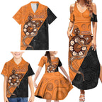Custom Greater Western Sydney Giants Family Matching Summer Maxi Dress and Hawaiian Shirt Aboriginal Snake Dot Art