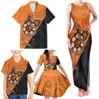 Custom Greater Western Sydney Giants Family Matching Tank Maxi Dress and Hawaiian Shirt Aboriginal Snake Dot Art