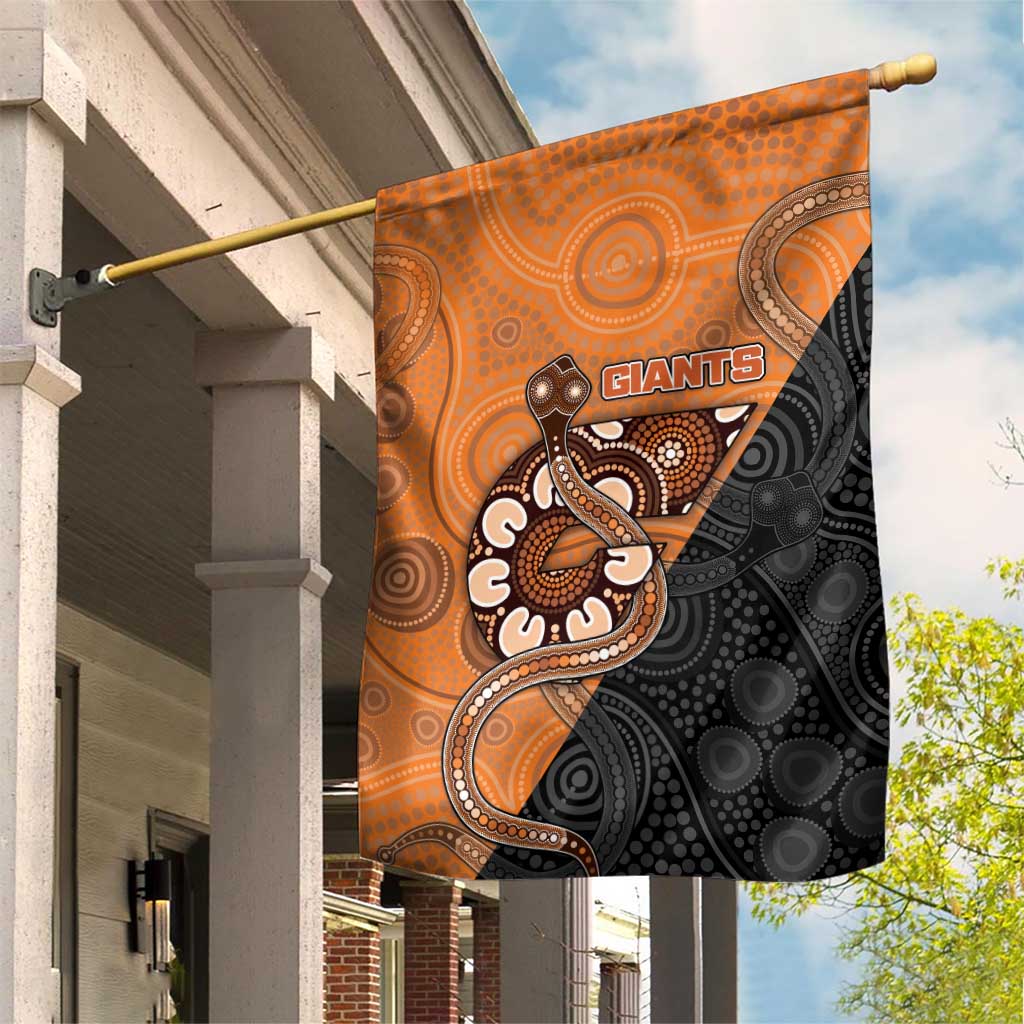 Greater Western Sydney Giants Garden Flag Aboriginal Snake Dot Art
