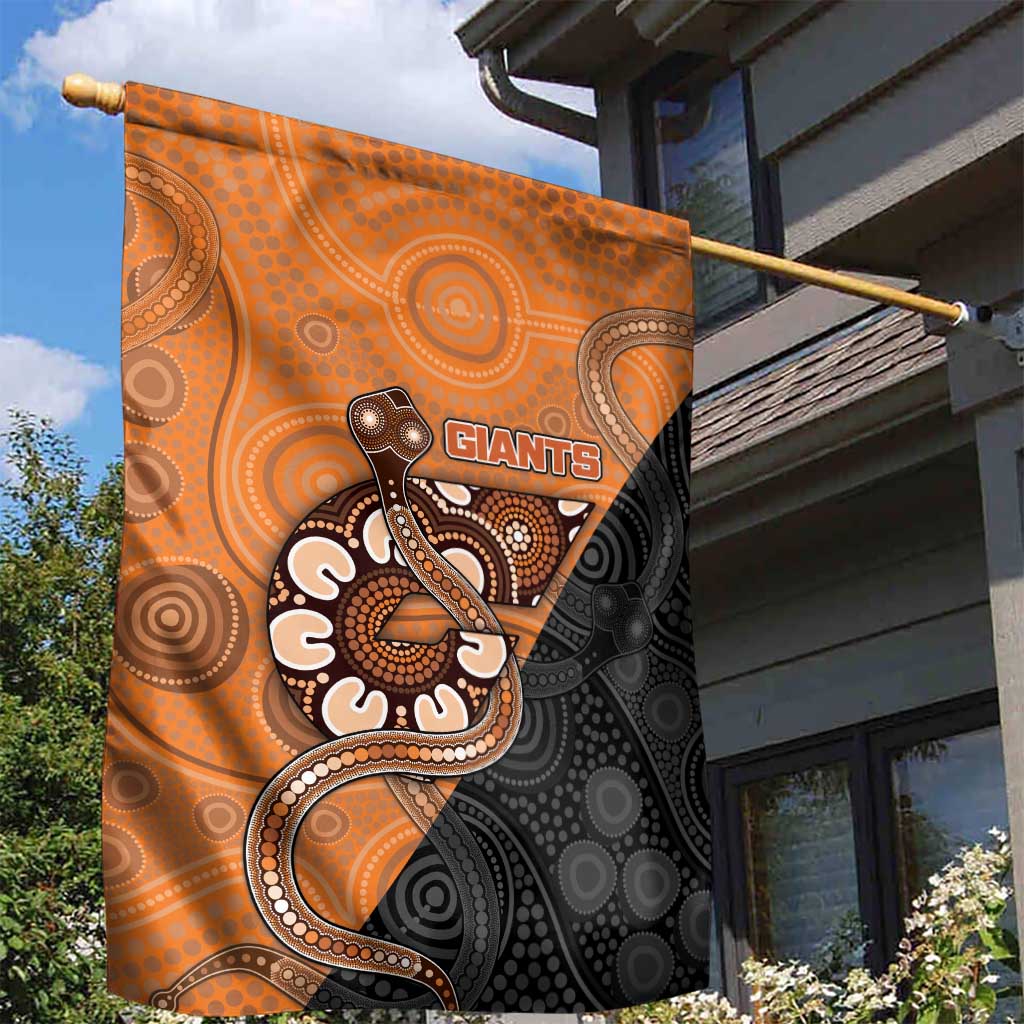 Greater Western Sydney Giants Garden Flag Aboriginal Snake Dot Art