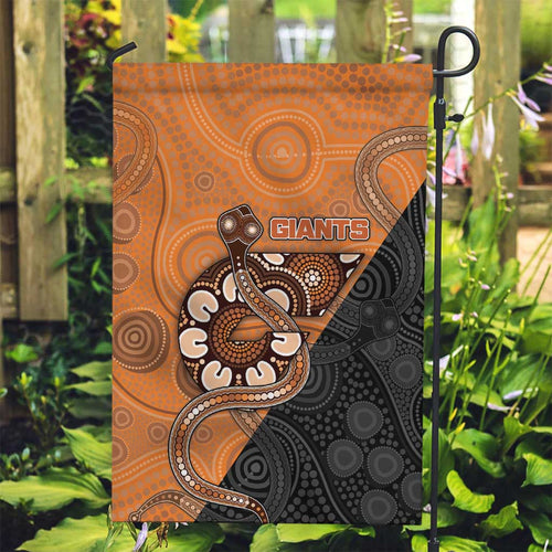 Greater Western Sydney Giants Garden Flag Aboriginal Snake Dot Art