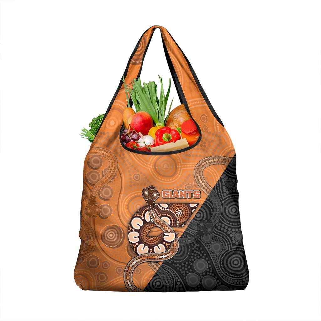 Greater Western Sydney Giants Grocery Bag Aboriginal Snake Dot Art