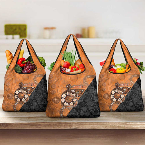 Greater Western Sydney Giants Grocery Bag Aboriginal Snake Dot Art