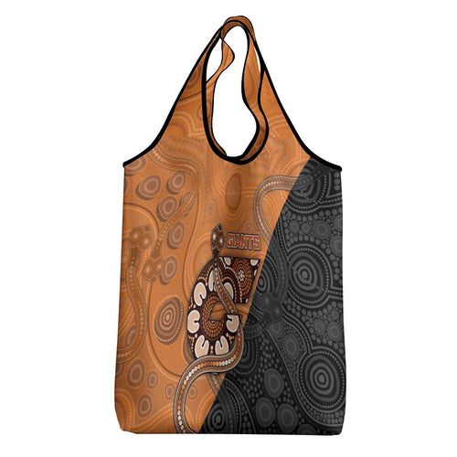 Greater Western Sydney Giants Grocery Bag Aboriginal Snake Dot Art