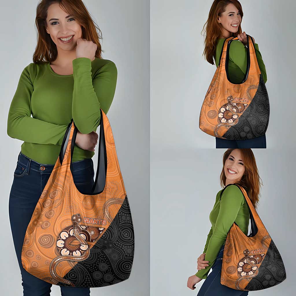 Greater Western Sydney Giants Grocery Bag Aboriginal Snake Dot Art