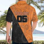 Custom Greater Western Sydney Giants Hawaiian Shirt Aboriginal Snake Dot Art