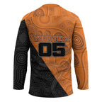 Custom Greater Western Sydney Giants Hockey Jersey Aboriginal Snake Dot Art