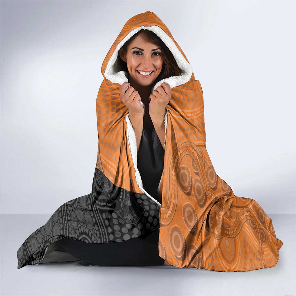 Greater Western Sydney Giants Hooded Blanket Aboriginal Snake Dot Art
