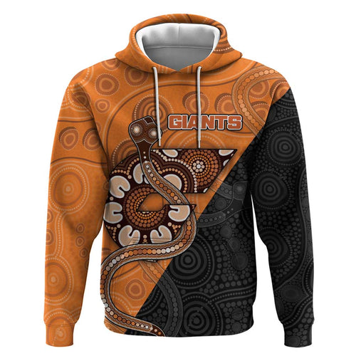 Custom Greater Western Sydney Giants Hoodie Aboriginal Snake Dot Art