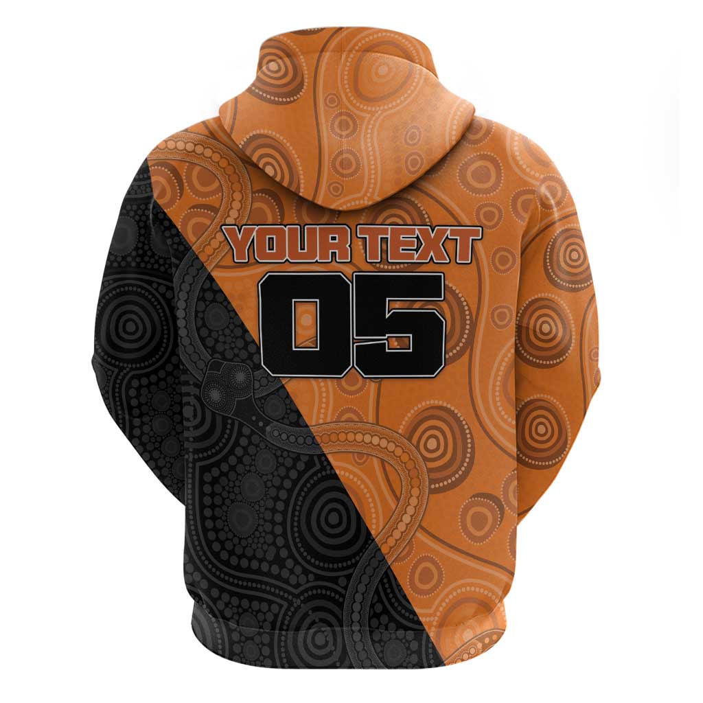 Custom Greater Western Sydney Giants Hoodie Aboriginal Snake Dot Art