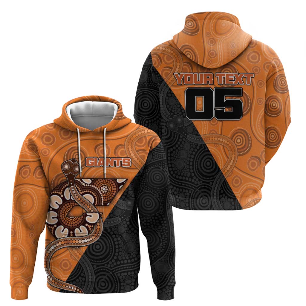 Custom Greater Western Sydney Giants Hoodie Aboriginal Snake Dot Art